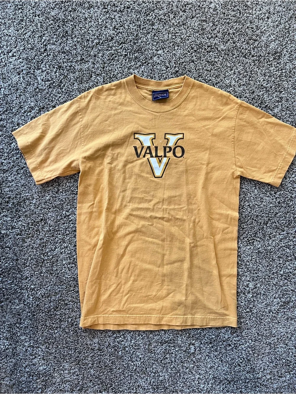 Vintage Jansport Gold Valpo V Graphic Tee - Men's Short Sleeve